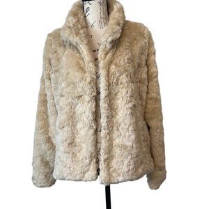 Abercrombie & Fitch Tan Faux Rabbit Fur Super Luxury Coat M